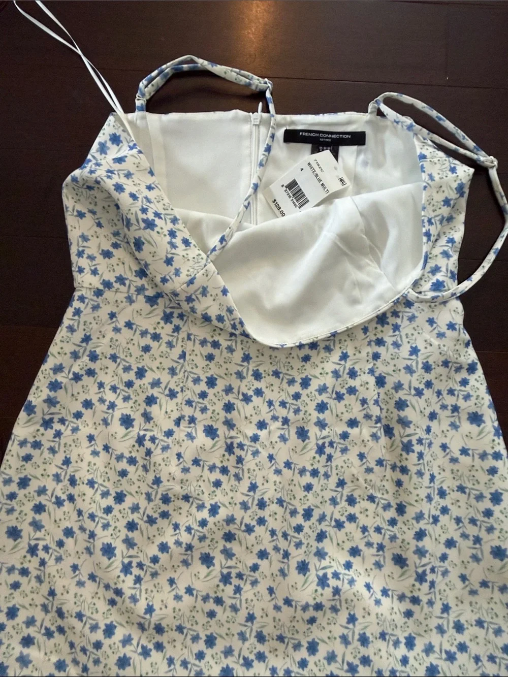 French Connection Blue Floral Spaghetti-Strap Dress - Picture 3 of 4